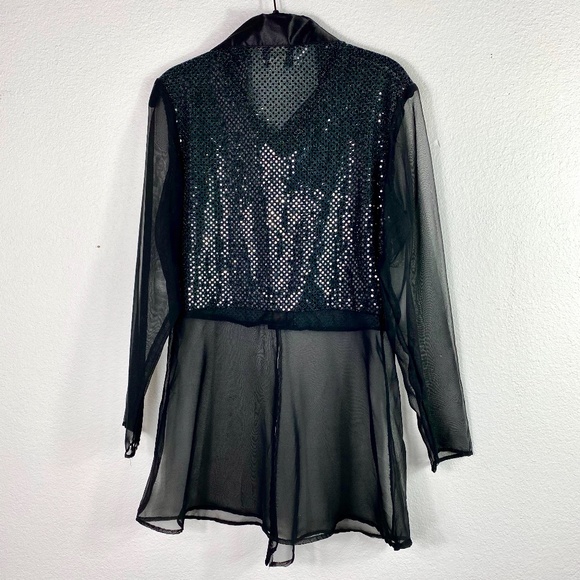 VINTAGE Wear On Earth Shiny Sheer Button Down Top - Picture 5 of 6